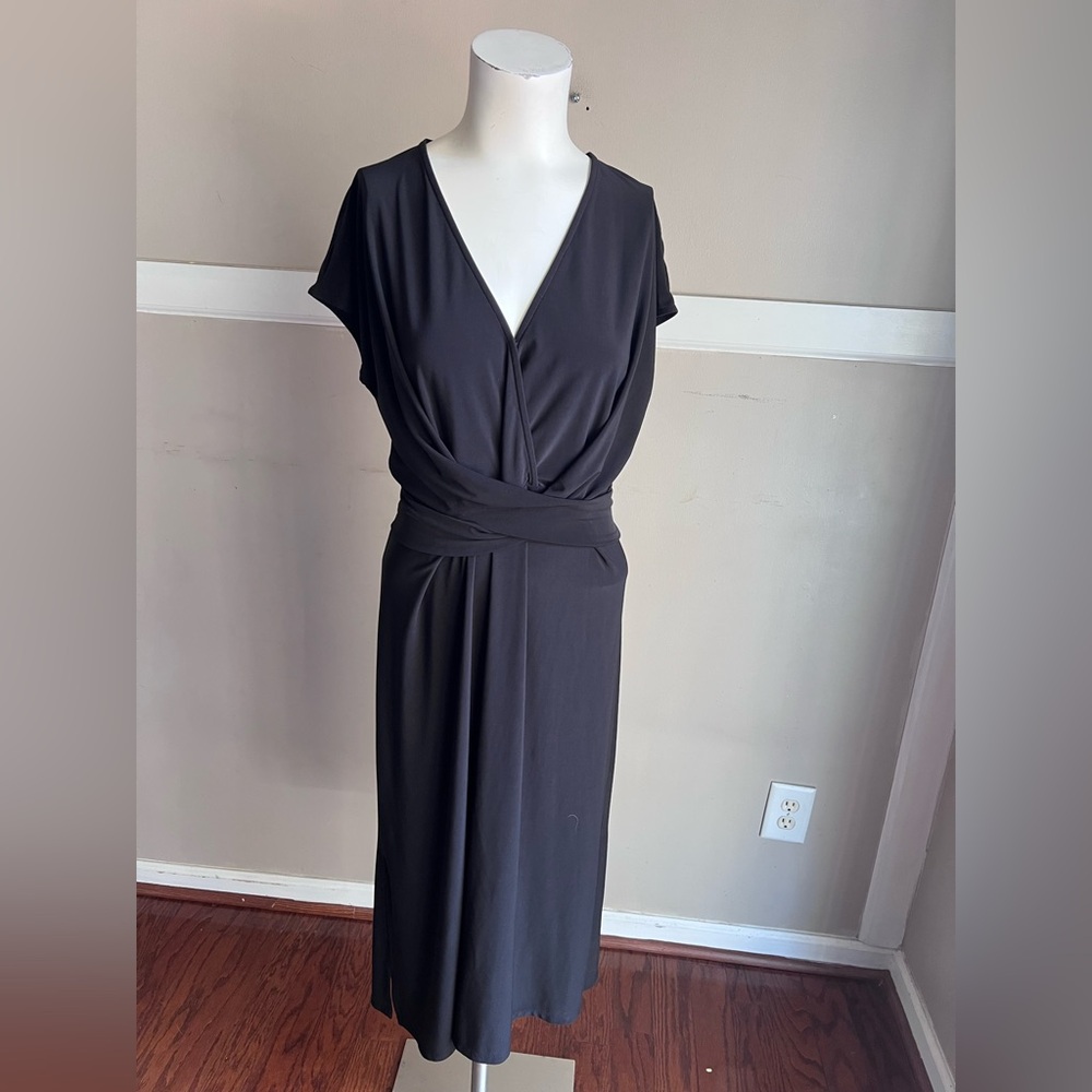 White House Black Market Charcoal Midi Dress